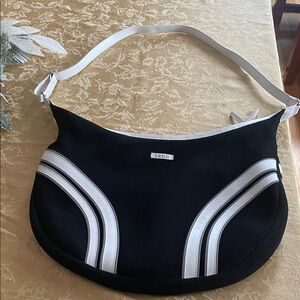 IZOD Women's Black Shoulder Bag with White Accents